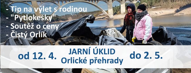 Jarní úklid Orlické přehrady