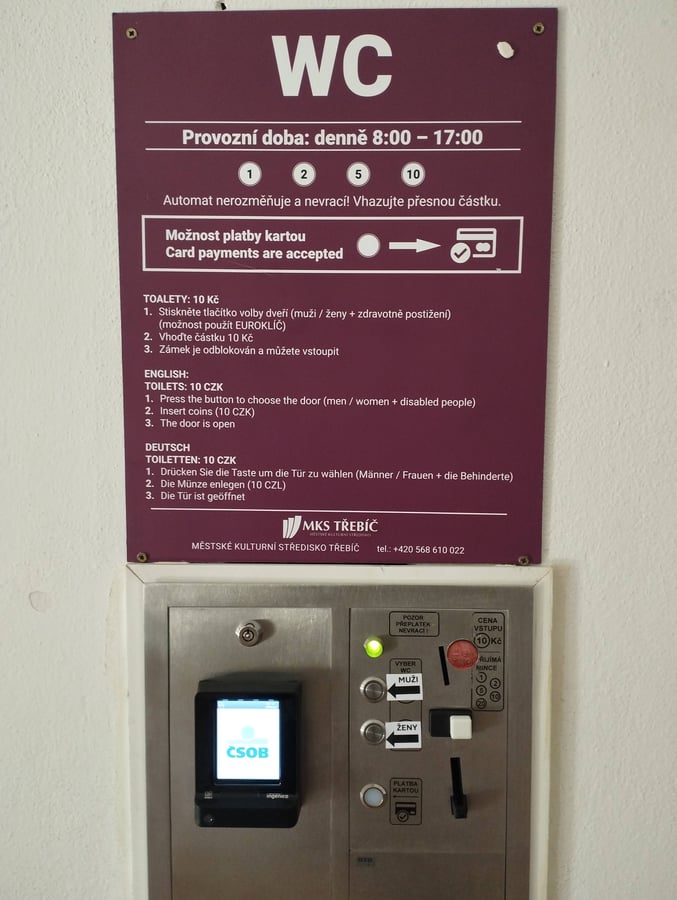 WC nad zámkem Třebíč 
