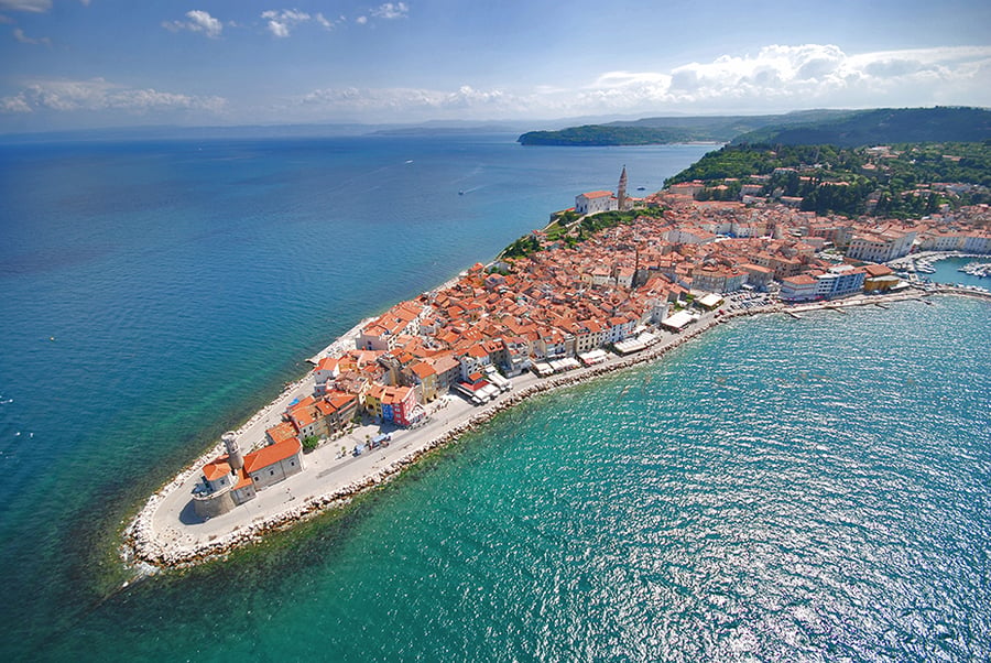 Přístup do moře - Piran, Slovinsko