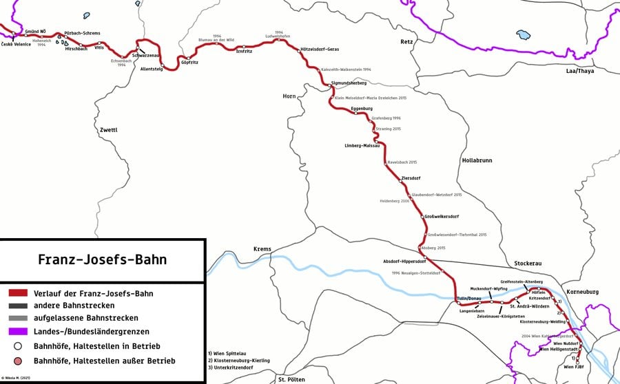 Franz-Josefs-Bahn / Dráha císaře Františka Josefa