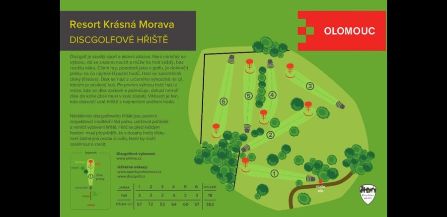 Discgolfové hřiště Resort Krásná Morava Olomouc