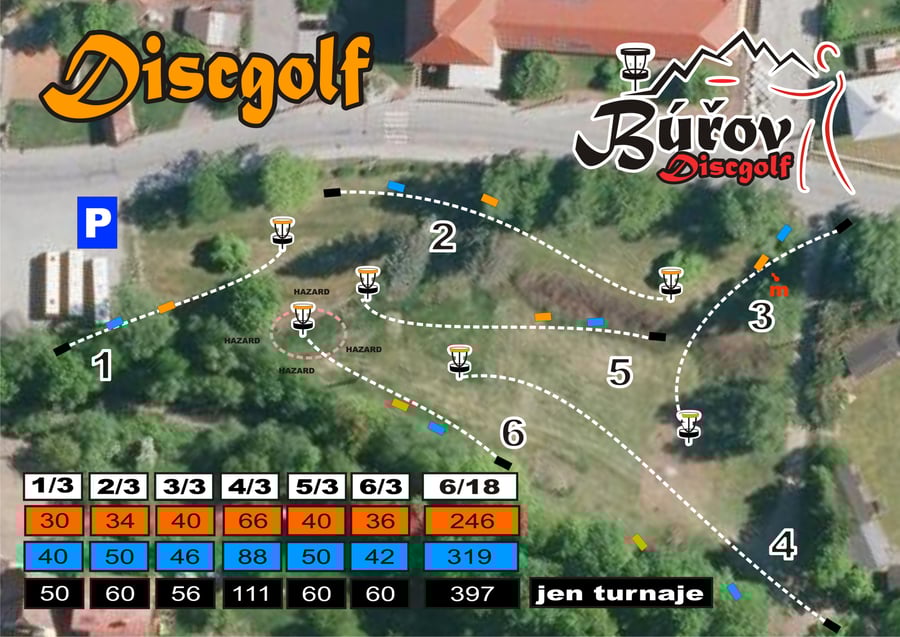 Discgolfové hřiště Valašská Bystřice centrum