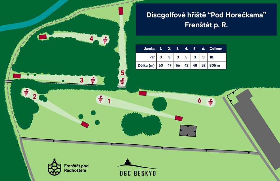 Discgolfové hřiště "Pod Horečkama" Frenštát p. R.
