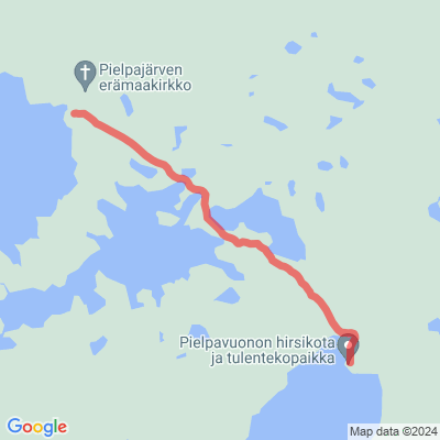 Pielpajärvi erämaakirkko polku Pielpavuono - Pielpajärvi