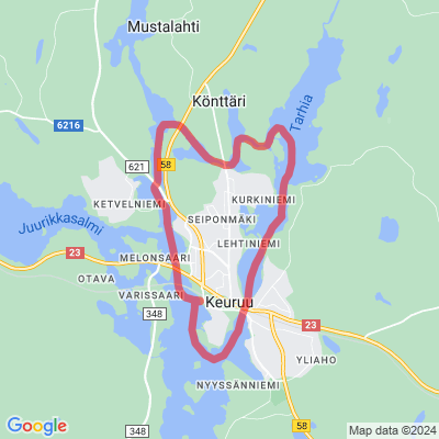 Keuruun keskustan melontareitti
