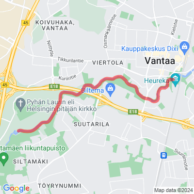 Tikkurila - Helsingin pitäjän Kirkokylä melontareitti 4,2km