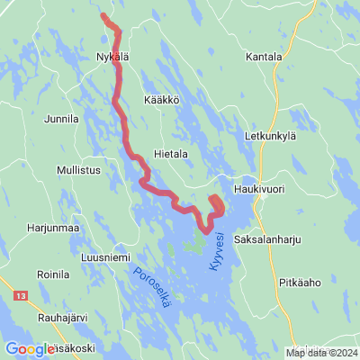 Naarajoki-Kyyvesi-Puula melontareitti