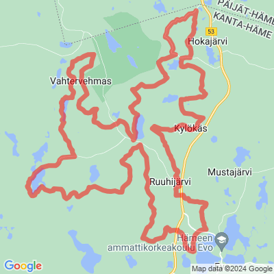 Keskipitkä maastopyöräreitti