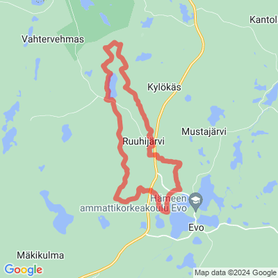 Evon lyhyt maastopyöräilyreitti