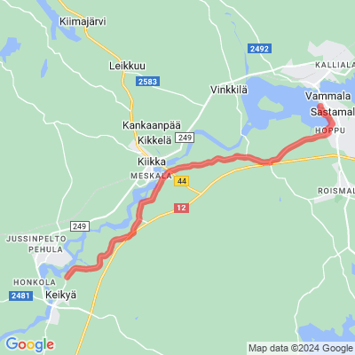 Liekovesi-Kiikka-Keikyä-pyöräilyreitti