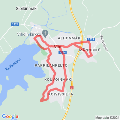 Kirkonkylän pyöräilyreitti 9 km