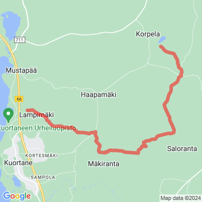 Maastopyöräreitti (Opisto-Kainuunlampi-Haapamäki-Kiimakallio-Opisto)
