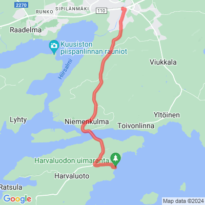Harvaluodon pyöräilyreitti