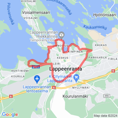Lappeenrannan kaupunkikierros pyöräilyreitti