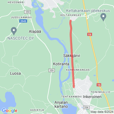 Pyöräilyreitti Myllykoski-Anjala-Inkeroinen