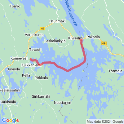 Etelä-Konnevesijärven veneilyreitti