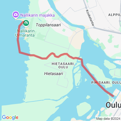 Keskusta-Nallikari-melontareitti 4 km, Oulu
