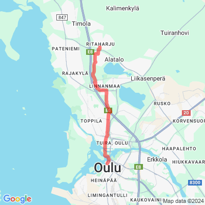 Pyöräilyn pääreitti 2, Oulu-Linnanmaa-Ritaharju