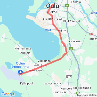 Pyöräilyn pääreitti 11, Oulu - Oulunsalo - Lentoasema