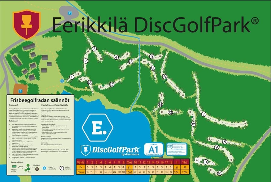 Eerikkilän urheiluopiston frisbeegolfrata
