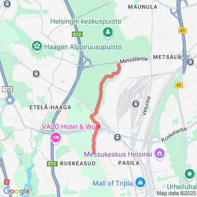 Keskuspuisto 1 latu 7,5 km
