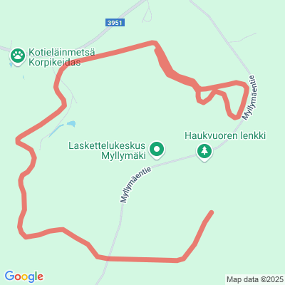 Myllymäen kilpaladut valaistu