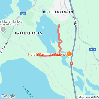 Likolammen valaistu latu