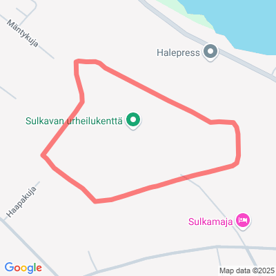 Urheilukentän valaistu latu Sulkava