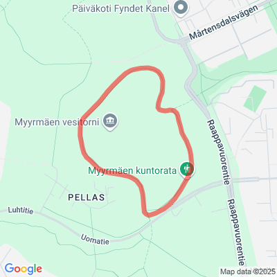 Raappavuoren hiihtolatu 1,4km, valaistu