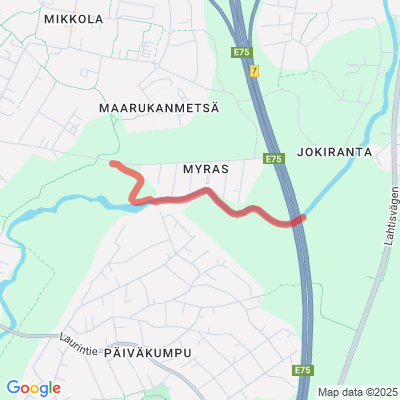 Keravanjoen jään hiihtolatu 1.2km