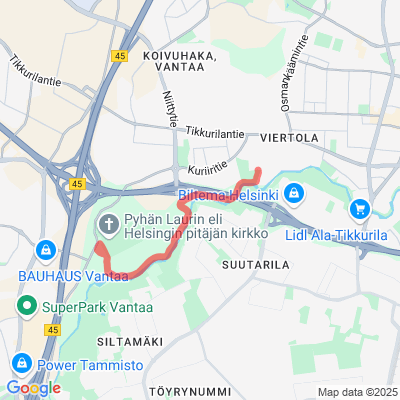 Pitäjän kirkko-Koivuhaka yhdyshiihtolatu 4.1km