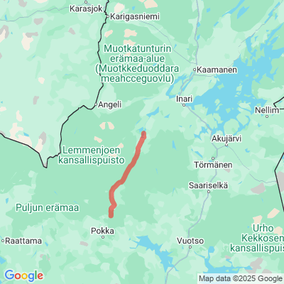 Inari - Lemmenjoki - Pokka moottorikelkkareitti
