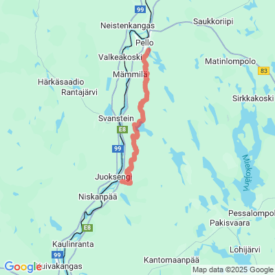 Pello - Juoksenki moottorikelkkareitti