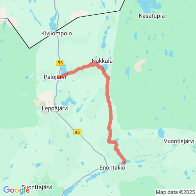 Palojärvi - Näkkälänvaara - Ounasjärvi Moottorikelkkaura