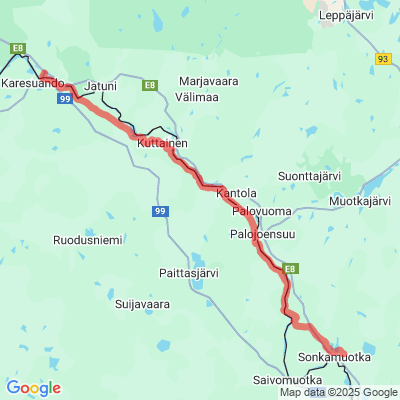 Sonkamuotka - Karesuvanto (Victorian reitti) Moottorikelkkaura