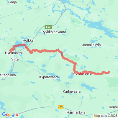 Hyrynsalmi-Moisiovaara-Suomussalmen raja Moottorikelkkaura