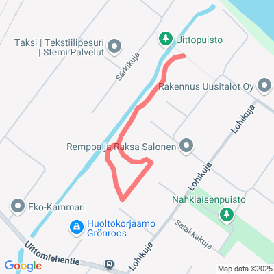 Uittopuiston reitti