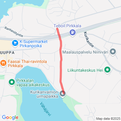 Vähäjärvi - Rantaniitty reitti