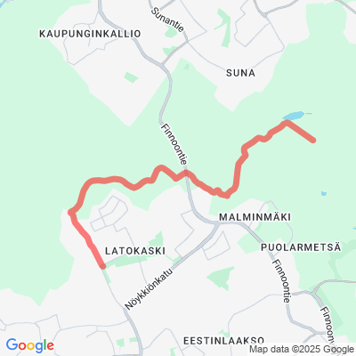 Keskuspuisto - Latokaski ulkoilureitti