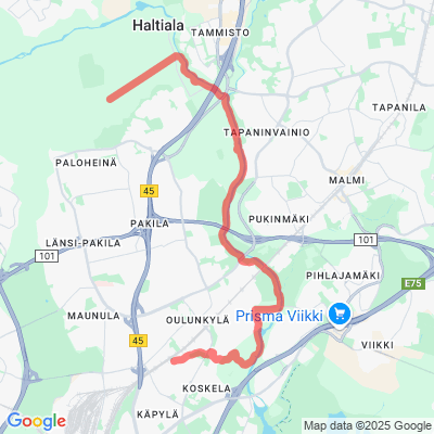 Taivaskallio-Paloheinä kävelyreitti 10,3 km