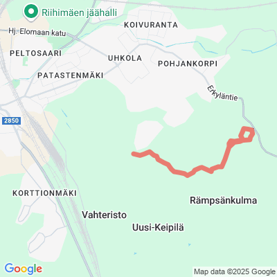 Vahteriston valaistu kävelyreitti