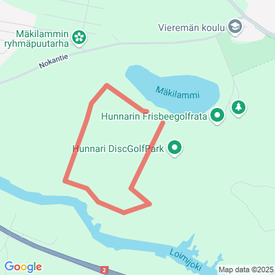 Mäkilamminpuiston (Hunnarin) ulkoilureitit ja laavu