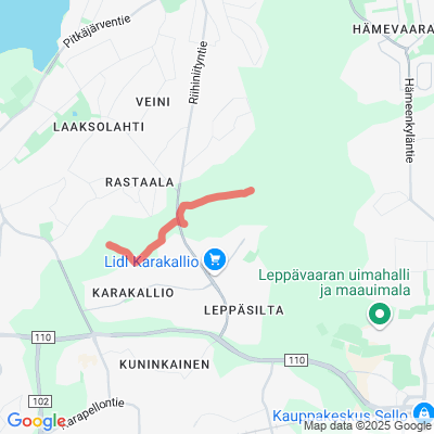 Karakallio - Leppävaara ulkoilureitti
