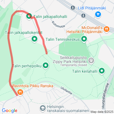 Talin talvikunnossapidettävät reitit