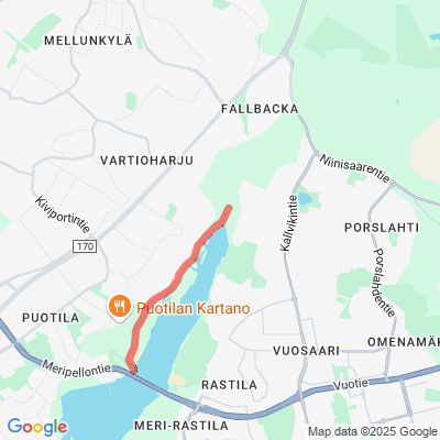 Mustavuori-Vuosaarensilta ulkoilureitti 2,8 km