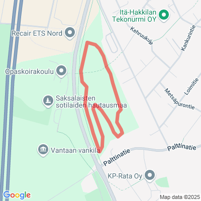 Itä-Hakkilan kuntorata 1,5km, valaistu