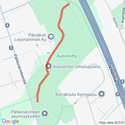 Pähkinärinteen kuntorata 1.1km, valaistu