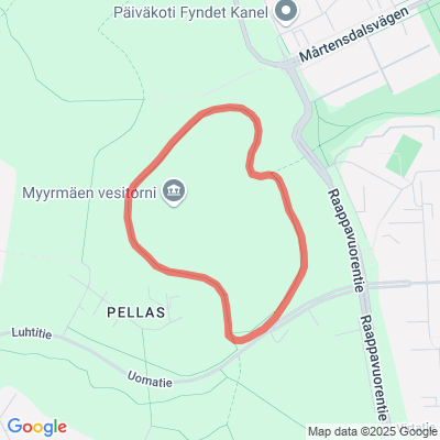 Myyrmäen kuntorata 1,4km, valaistu
