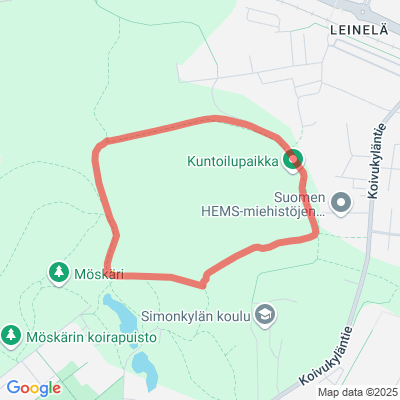 Simonkylän kuntorata 1,5km, valaistu
