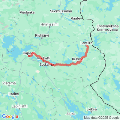 Tervantien retkipyöräily Lentiirasta Kajaaniin
